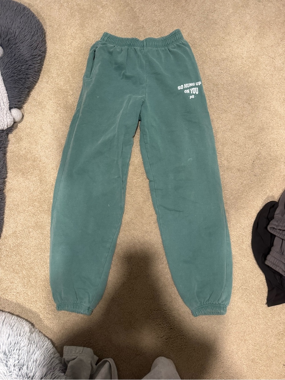 PLT Green Fleece Jogger Pants - Women